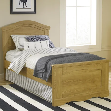 Full Panel Bed with Rounded Headboard